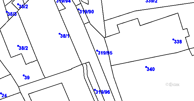 Parcela st. 319/95 v KÚ Lochkov, Katastrální mapa