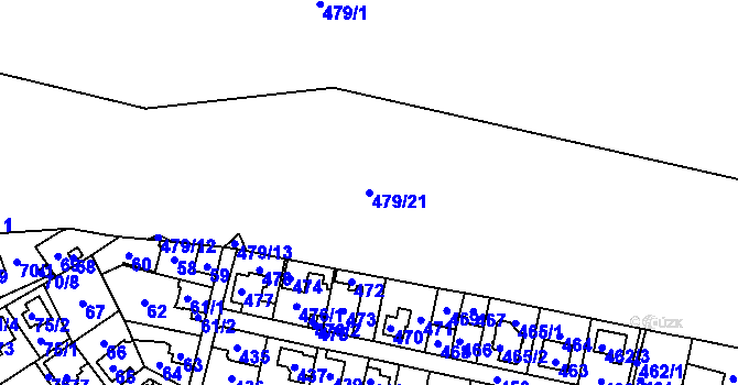 Parcela st. 479/21 v KÚ Lochkov, Katastrální mapa
