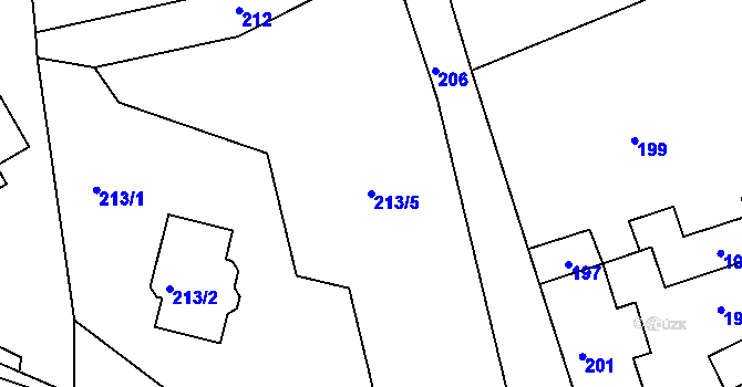 Parcela st. 213/5 v KÚ Lochkov, Katastrální mapa