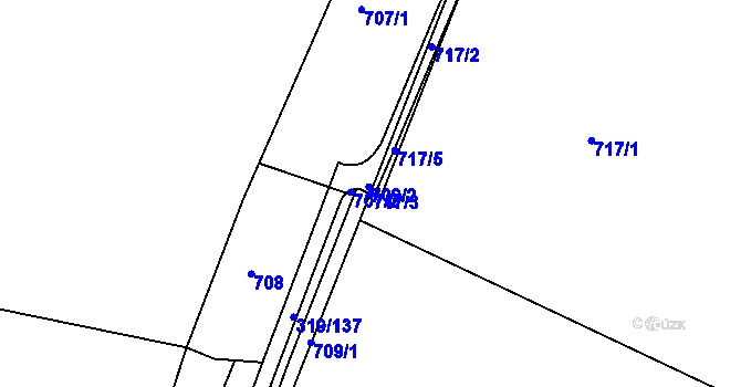 Parcela st. 717/3 v KÚ Lochkov, Katastrální mapa
