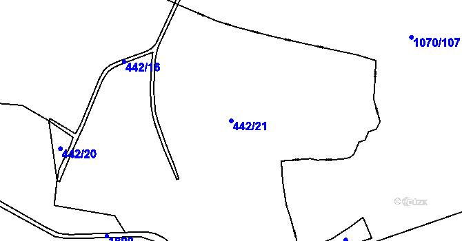 Parcela st. 442/21 v KÚ Lochočice, Katastrální mapa