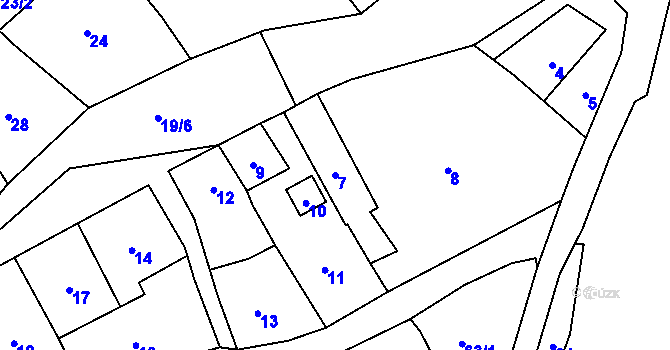 Parcela st. 7 v KÚ Lochovice, Katastrální mapa