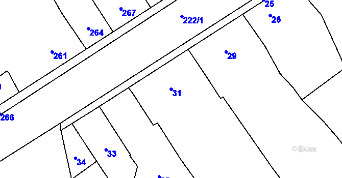 Parcela st. 31 v KÚ Lochovice, Katastrální mapa
