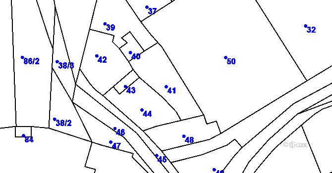 Parcela st. 41 v KÚ Lochovice, Katastrální mapa