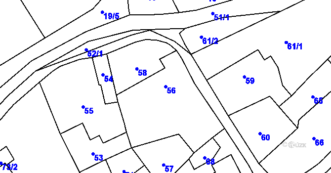 Parcela st. 56 v KÚ Lochovice, Katastrální mapa
