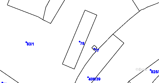 Parcela st. 78 v KÚ Lochovice, Katastrální mapa