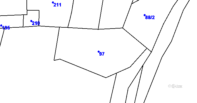 Parcela st. 97 v KÚ Lochovice, Katastrální mapa