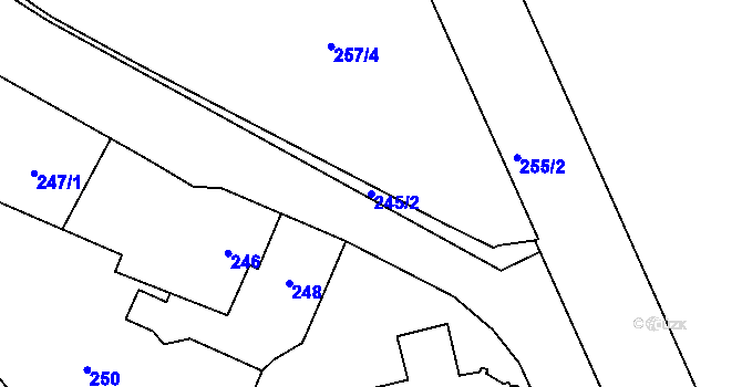 Parcela st. 245/2 v KÚ Lochovice, Katastrální mapa