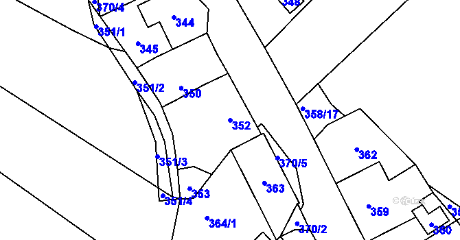 Parcela st. 352 v KÚ Lochovice, Katastrální mapa