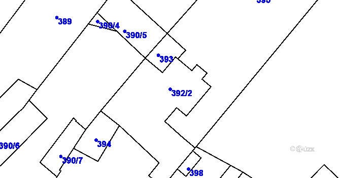 Parcela st. 392/2 v KÚ Lochovice, Katastrální mapa