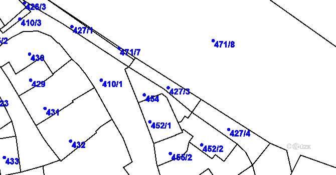 Parcela st. 427/3 v KÚ Lochovice, Katastrální mapa
