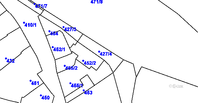 Parcela st. 427/4 v KÚ Lochovice, Katastrální mapa