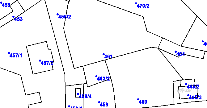 Parcela st. 461 v KÚ Lochovice, Katastrální mapa