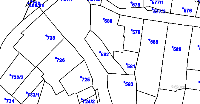 Parcela st. 582 v KÚ Lochovice, Katastrální mapa