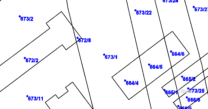 Parcela st. 673/1 v KÚ Lochovice, Katastrální mapa