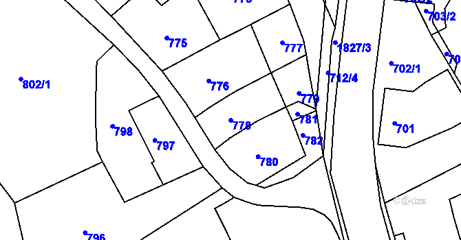Parcela st. 778 v KÚ Lochovice, Katastrální mapa
