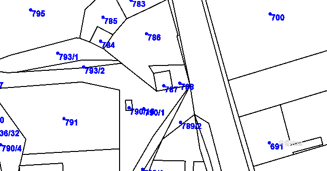 Parcela st. 787 v KÚ Lochovice, Katastrální mapa
