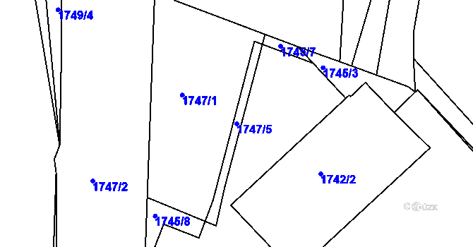 Parcela st. 1747/5 v KÚ Lochovice, Katastrální mapa