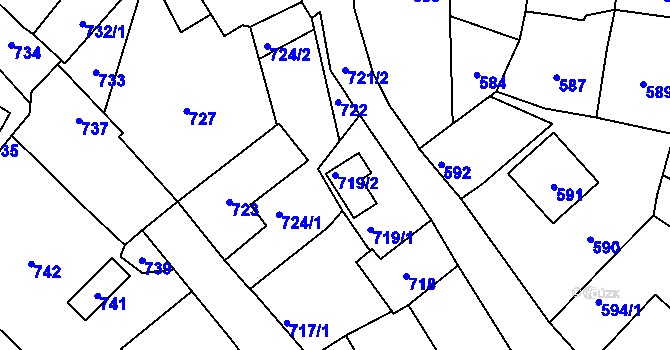 Parcela st. 719/2 v KÚ Lochovice, Katastrální mapa