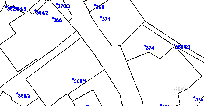 Parcela st. 370/1 v KÚ Lochovice, Katastrální mapa