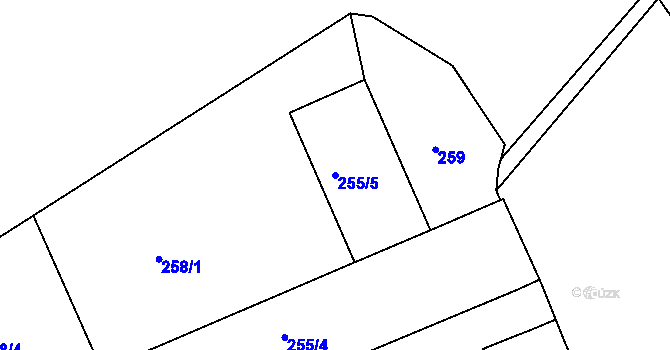 Parcela st. 255/5 v KÚ Lochovice, Katastrální mapa