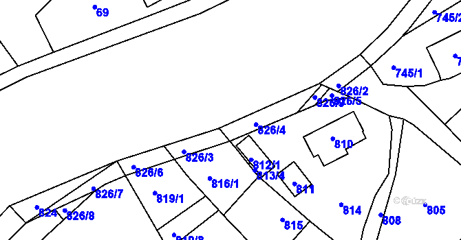 Parcela st. 406/11 v KÚ Lochovice, Katastrální mapa