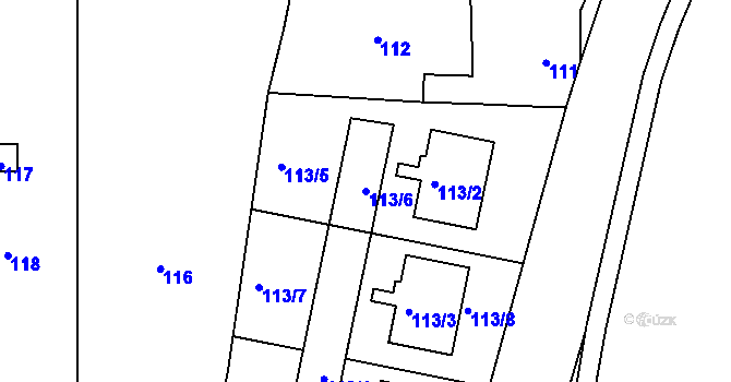 Parcela st. 113/6 v KÚ Lochovice, Katastrální mapa