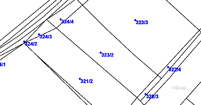 Parcela st. 323/2 v KÚ Lochovice, Katastrální mapa