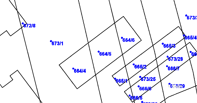 Parcela st. 664/5 v KÚ Lochovice, Katastrální mapa