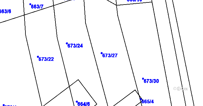 Parcela st. 673/27 v KÚ Lochovice, Katastrální mapa