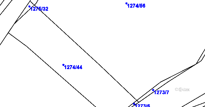 Parcela st. 1274/48 v KÚ Lochovice, Katastrální mapa