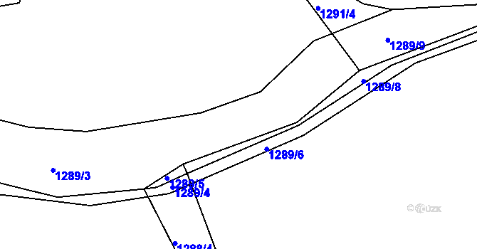 Parcela st. 1289/7 v KÚ Lochovice, Katastrální mapa