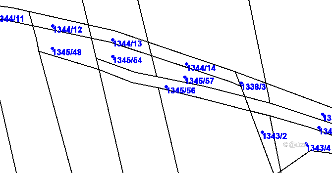 Parcela st. 1345/56 v KÚ Lochovice, Katastrální mapa