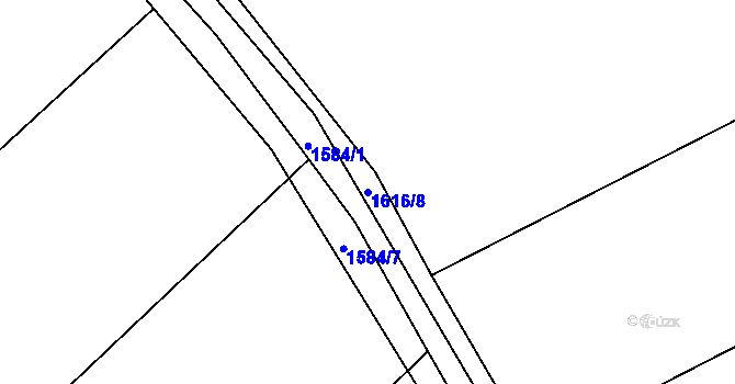 Parcela st. 1616/8 v KÚ Lochovice, Katastrální mapa