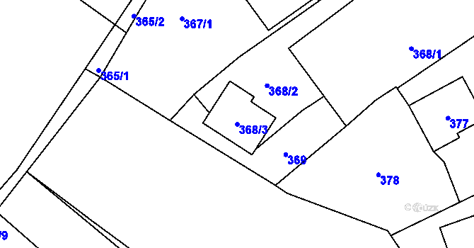 Parcela st. 368/3 v KÚ Lochovice, Katastrální mapa