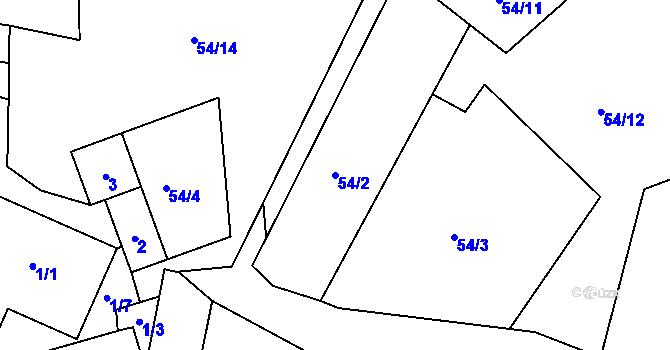 Parcela st. 54/2 v KÚ Dvory u Lokte, Katastrální mapa
