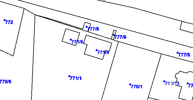 Parcela st. 771/4 v KÚ Loket, Katastrální mapa