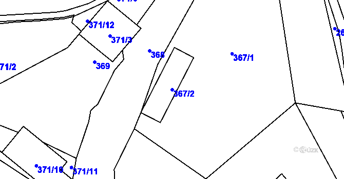 Parcela st. 367/2 v KÚ Loket, Katastrální mapa
