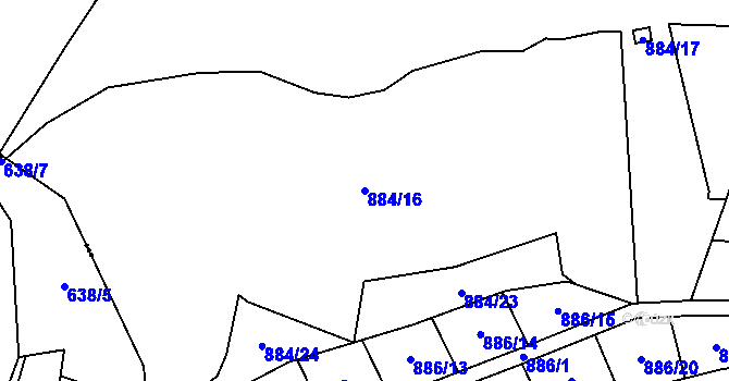 Parcela st. 884/16 v KÚ Loket, Katastrální mapa