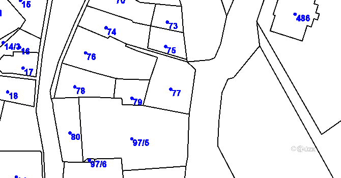 Parcela st. 77 v KÚ Loket, Katastrální mapa