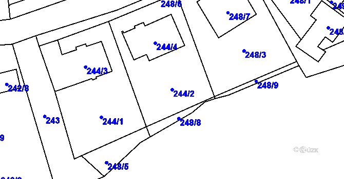 Parcela st. 244/2 v KÚ Loket, Katastrální mapa