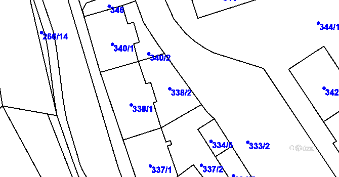 Parcela st. 338/2 v KÚ Loket, Katastrální mapa