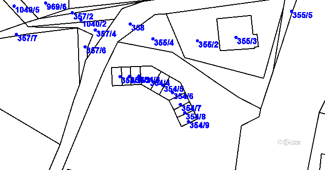 Parcela st. 354/5 v KÚ Loket, Katastrální mapa