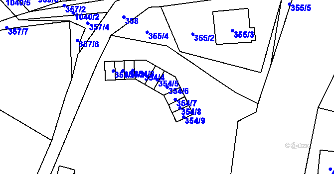 Parcela st. 354/6 v KÚ Loket, Katastrální mapa