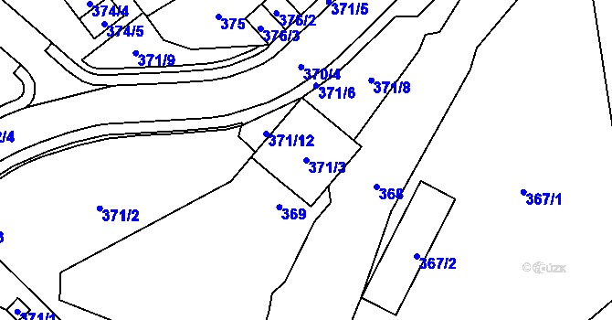 Parcela st. 371/3 v KÚ Loket, Katastrální mapa