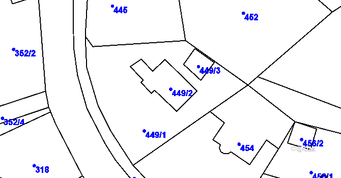 Parcela st. 449/2 v KÚ Loket, Katastrální mapa
