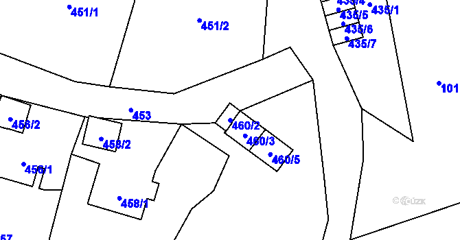 Parcela st. 460/2 v KÚ Loket, Katastrální mapa