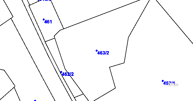 Parcela st. 463/2 v KÚ Loket, Katastrální mapa