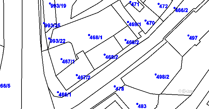 Parcela st. 468/2 v KÚ Loket, Katastrální mapa