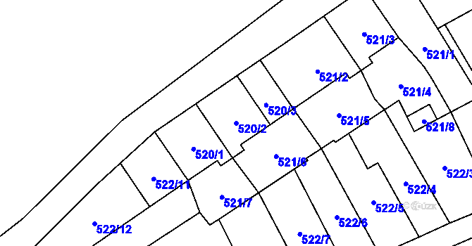 Parcela st. 520/2 v KÚ Loket, Katastrální mapa